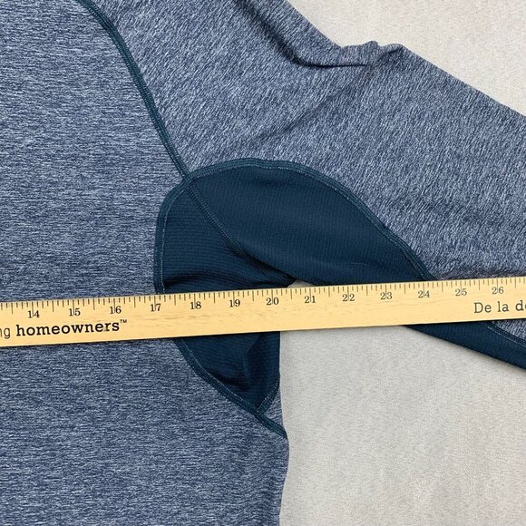 Lululemon Mens Shirt Medium Blue Heather Crewneck Blaze Long Sleeve Running - Picture 4 of 8
